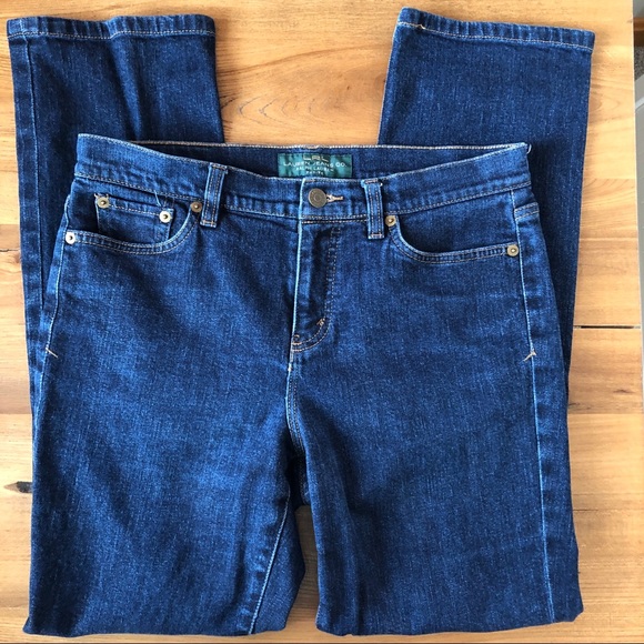 Lauren Ralph Lauren Blue Dark Wash High Rise Classic Straight Jeans - Picture 6 of 8